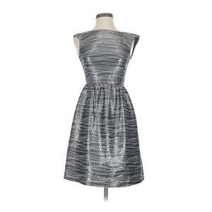 Antonio Melanie A-Line Silver Cocktail Dress - Retro Vintage Look